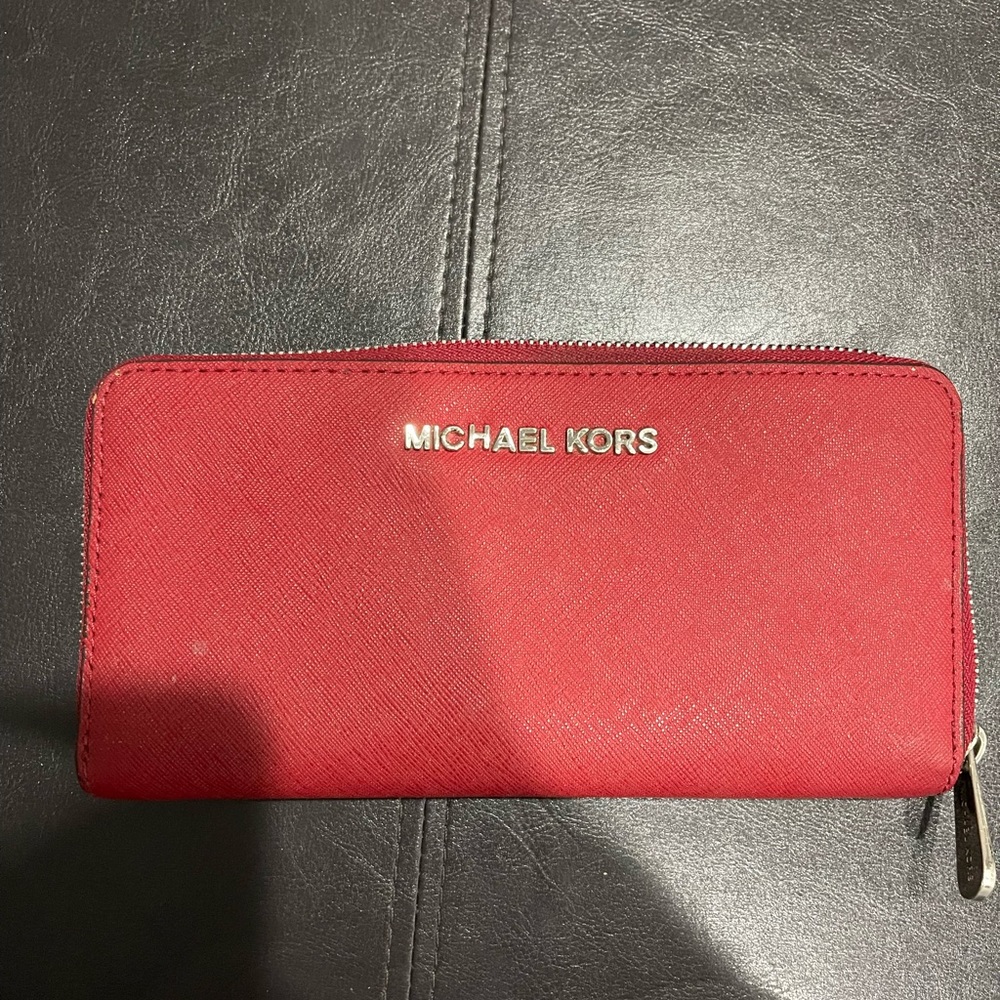 Michael Kors red large wallet